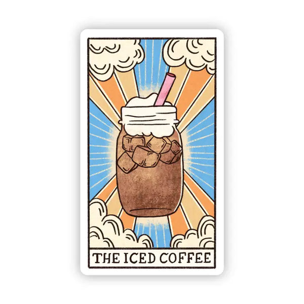 Big Moods 'The Iced Coffee' Tarot Card Vinyl Sticker