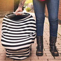 Itzy Ritzy Mom Boss 4-in-1 Multi-Use Car Seat & Nursing Cover - Black & White Stripe