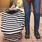 Itzy Ritzy Mom Boss 4-in-1 Multi-Use Car Seat & Nursing Cover - Black & White Stripe
