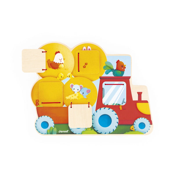 *NEW* Janod Farm Flip-And-Find Tractor Puzzle