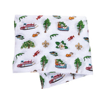 Little Hometown Muslin Swaddle Blanket: Louisiana Baby
