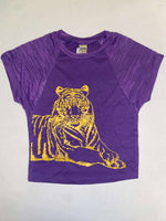 Little Black Tutu Tiger Toddler Girls Raglan Tee, 3T