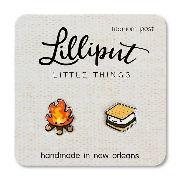 Lilliput Little Things Earrings - Campfire & S'mores