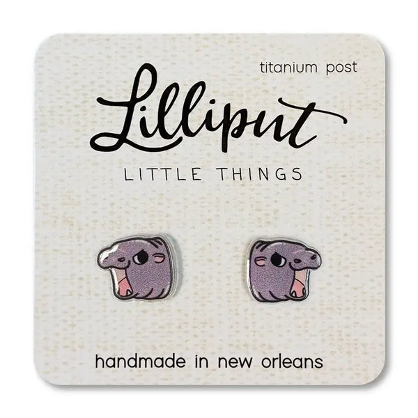 Lilliput Little Things Earrings - Moo Deng Hippos