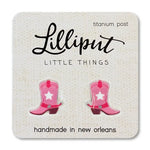 Lilliput Little Things Earrings - Pink Boots