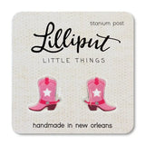 Lilliput Little Things Earrings - Pink Boots