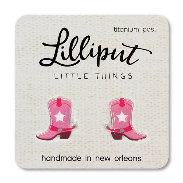 Lilliput Little Things Earrings - Pink Boots