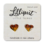 Lilliput Little Things Earrings - Tiger Stripe Hearts