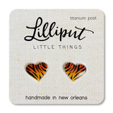 Lilliput Little Things Earrings - Tiger Stripe Hearts