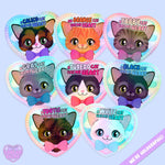 *NEW* LooLooKazoo Cat Lover Holographic Vinyl Stickers