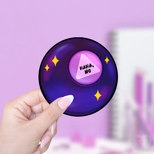 *NEW* LooLooKazoo 'Haha, No' Oracle Ball Holographic Vinyl Sticker