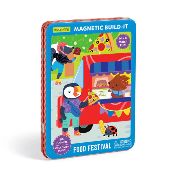 *NEW* Mudpuppy Magnetic Build-It Tin: Food Truck Festival
