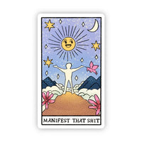 Big Moods 'Manifest That Shit' Tarot Card Vinyl Sticker