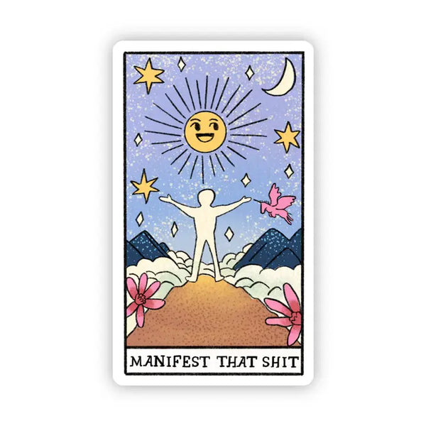 Big Moods 'Manifest That Shit' Tarot Card Vinyl Sticker