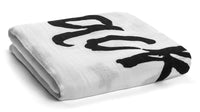 *FINAL SALE* Modern Burlap Organic Cotton Black & White Muslin Swaddle - I Love You To the Moon and Back