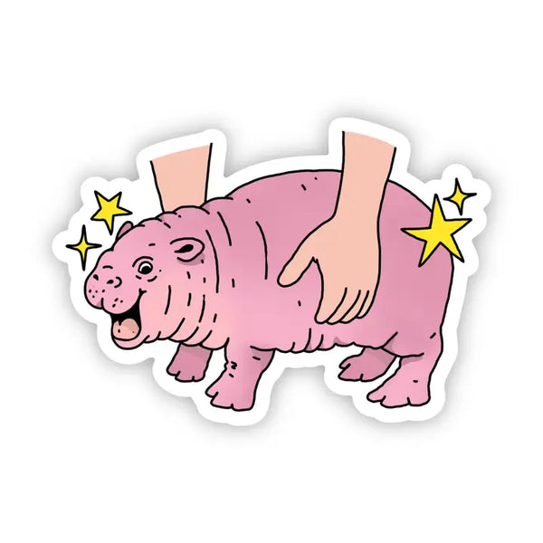 Big Moods Moo Deng Hippo Vinyl Sticker