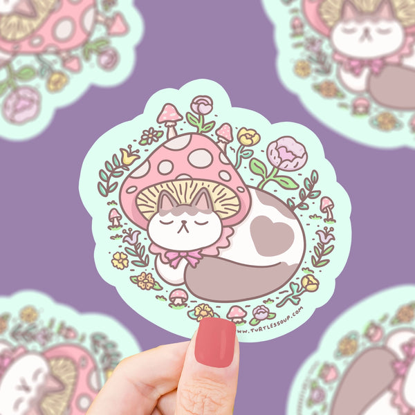 *NEW* Turtle's Soup Mushroom Cap Kitty Vinyl Sticker