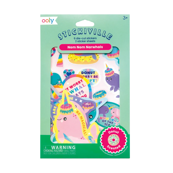 Ooly Stickiville Nom Nom Narwhals Donut Scented Stickers