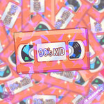 *NEW* LooLooKazoo '90s Kid' Orange VHS Tape Holographic Vinyl Sticker