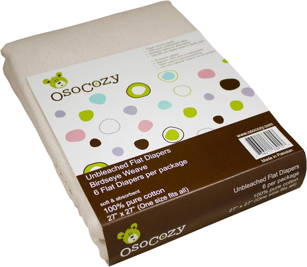 OsoCozy Unbleached Birdseye Flat Diapers