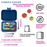 Yumbox Panino Leakproof Bento Box - Misty Aqua with Rainbow Tray