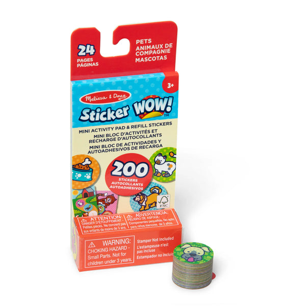 Melissa & Doug Sticker WOW!® Mini Activity Pad & 200 Refill Stickers (Stamper Not Included)