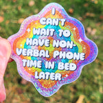 *NEW* Luxe Trauma 'Non-Verbal Phone Time' Glitter Vinyl Sticker