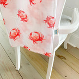 *COMING SOON* Little Hometown Muslin Swaddle Blanket - Pink Crab