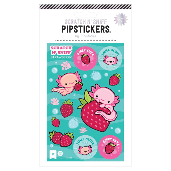 *COMING SOON* Pipsticks Scratch & Sniff Pipstickers - Berry Cute Axolotl (Strawberry)