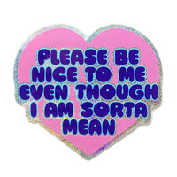 *NEW* Krystan Saint Cat 'Please Be Nice To Me' Large Glitter Vinyl Sticker