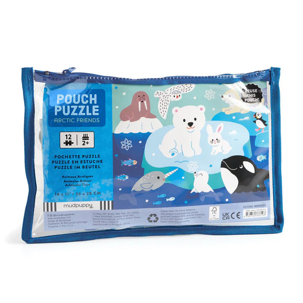 *NEW* Mudpuppy Arctic Friends 12-Piece Pouch Puzzle