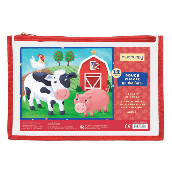 *NEW* Mudpuppy On The Farm 12-Piece Pouch Puzzle