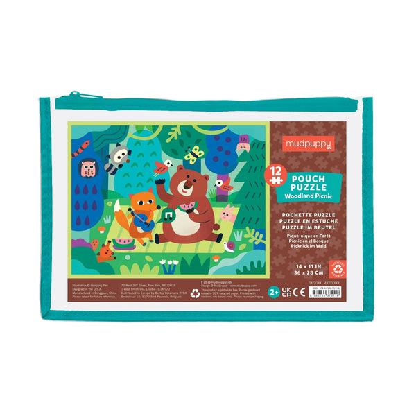 *NEW* Mudpuppy Woodland Picnic 12-Piece Pouch Puzzle