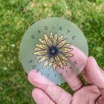 Big Moods 'Radiate Positivity' Sunflower Clear Vinyl Sticker