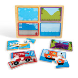 Melissa & Doug Natural Play Wooden Puzzle - Ready, Set, Go