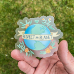 Big Moods 'Respect the Planet' Clear Vinyl Sticker