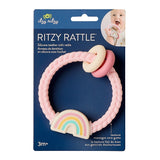 Itzy Ritzy Ritzy Rattle Silicone Teether - Pink Rainbow