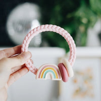 Itzy Ritzy Ritzy Rattle Silicone Teether - Pink Rainbow