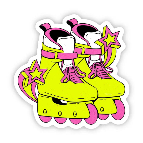 Big Moods Yellow Rollerblades Vinyl Sticker