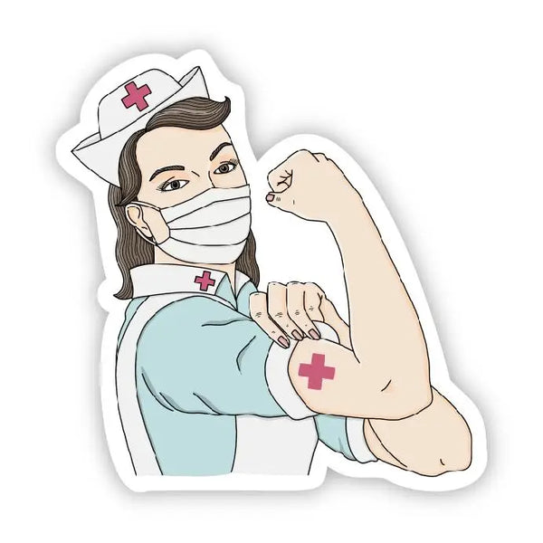 Big Moods Rosie the Riveter Nurse Vinyl Sticker