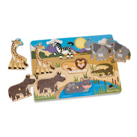 Melissa & Doug Safari Wooden Peg Puzzle