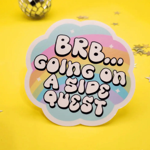 *NEW* Luxe Trauma 'BRB Going On A Side Quest' Holographic Vinyl Sticker