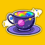 Indigo Maiden Rainbow Space Teacup Vinyl Sticker