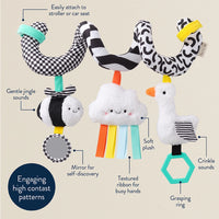 Itzy Ritzy Itzy Bitzy Spiral Car Seat Activity Toy - High Contrast