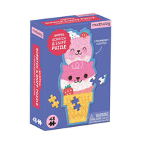 *NEW* Mudpuppy Scratch & Sniff 48 Piece Mini Puzzle: Strawberry Cat Cone