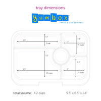 *NEW* Yumbox Tapas 5-Compartment Leakproof Bento Box - True Blue with Jungle Tray