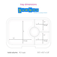 *NEW* Yumbox Tapas 4-Compartment Leakproof Bento Box - Capri Pink with Rainbow Tray