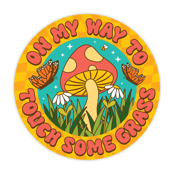 *NEW* Krystan Saint Cat 'On My Way to Touch Some Grass' Vinyl Sticker