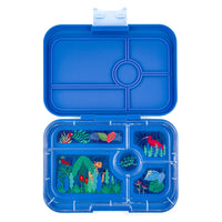 *NEW* Yumbox Tapas 5-Compartment Leakproof Bento Box - True Blue with Jungle Tray