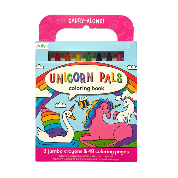 Ooly Carry Along Coloring Book and Crayon Kit - Unicorn Pals